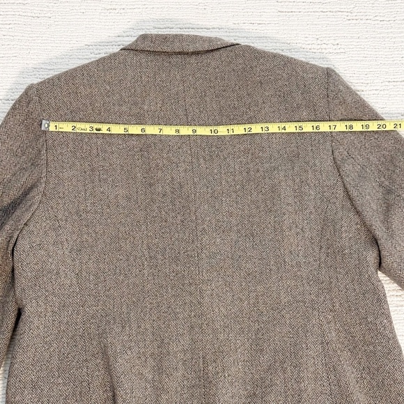 PENDLETON Women’s 16P Taupe Blazer Herringbone Lambswool Equestrian Academia - Picture 9 of 12